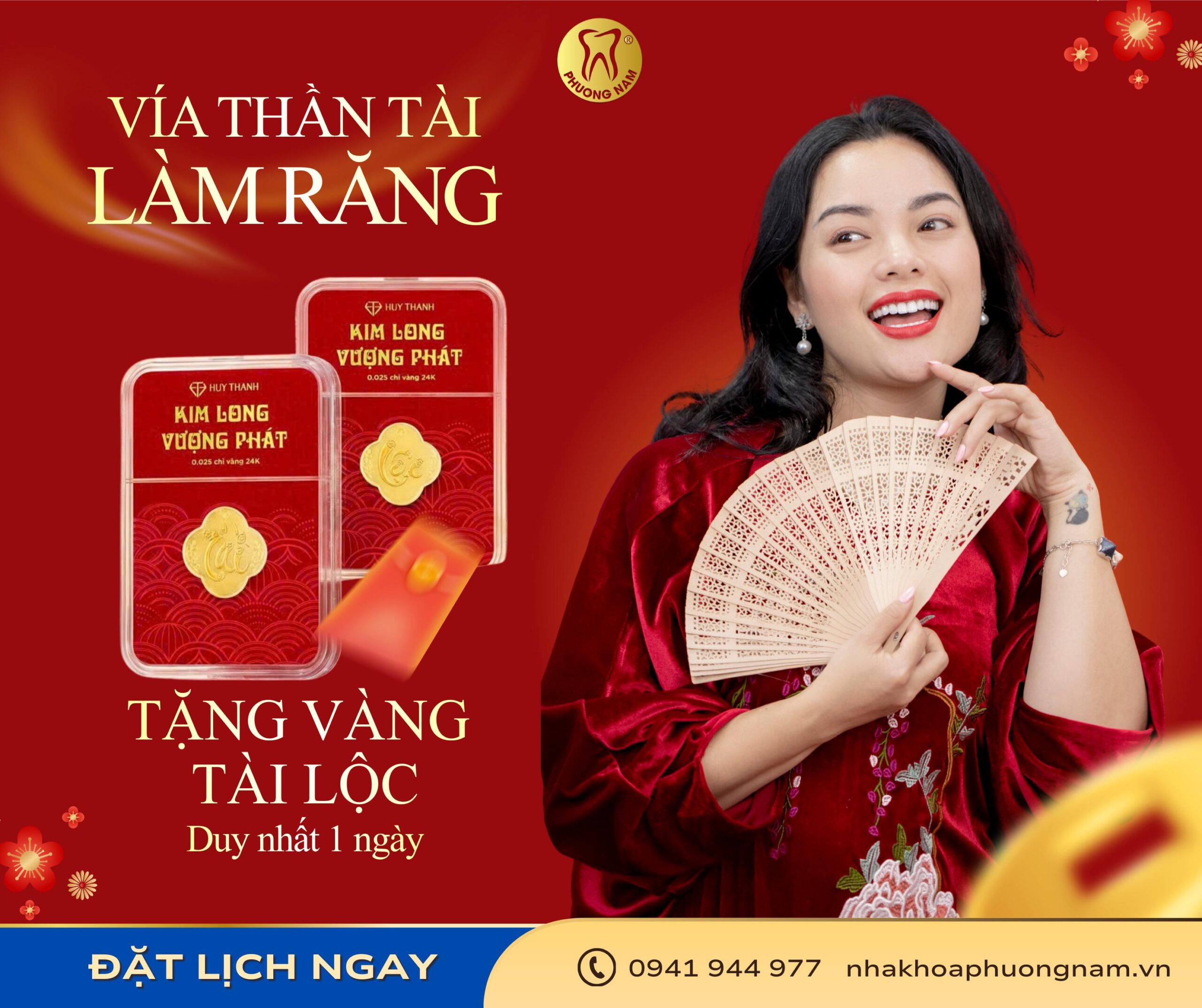 Làm răng tặng đồng vàng Vía Thần Tài 2026 tại Nha khoa Phương Nam