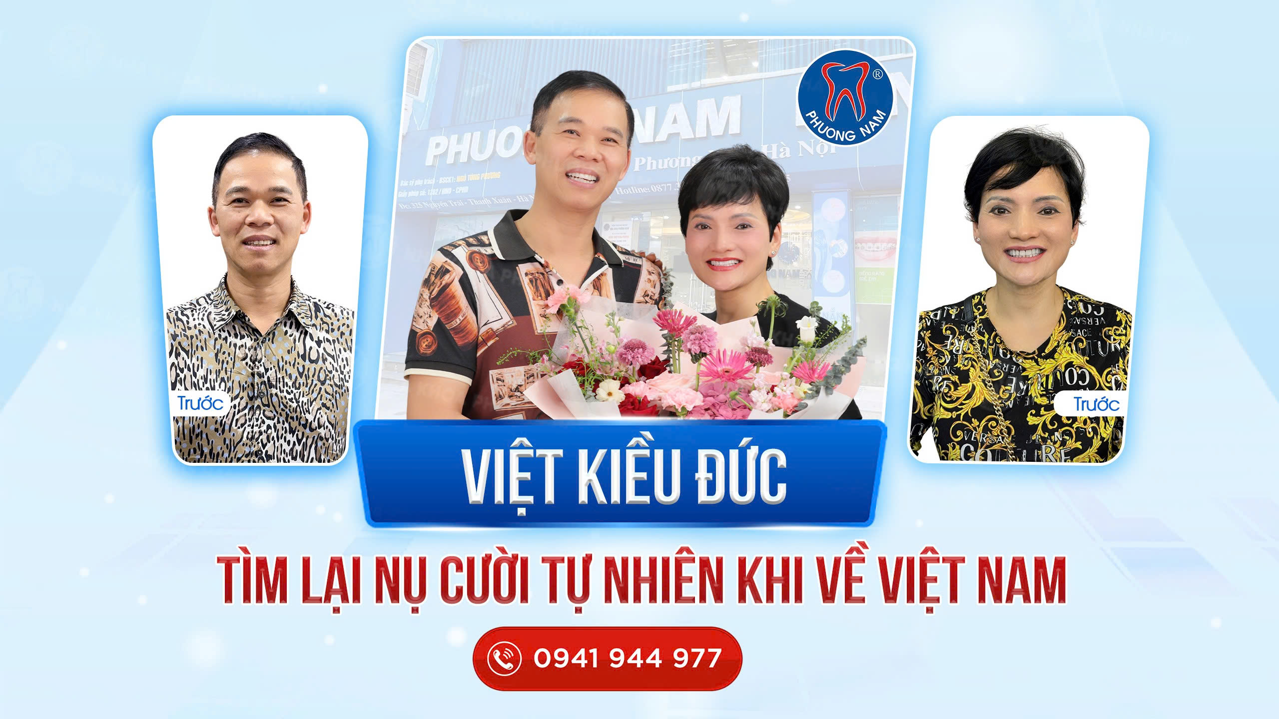 Gia đình cô chú Việt kiều Đức trồng Implant và làm răng sứ thẩm mỹ tại Nha khoa Phương Nam