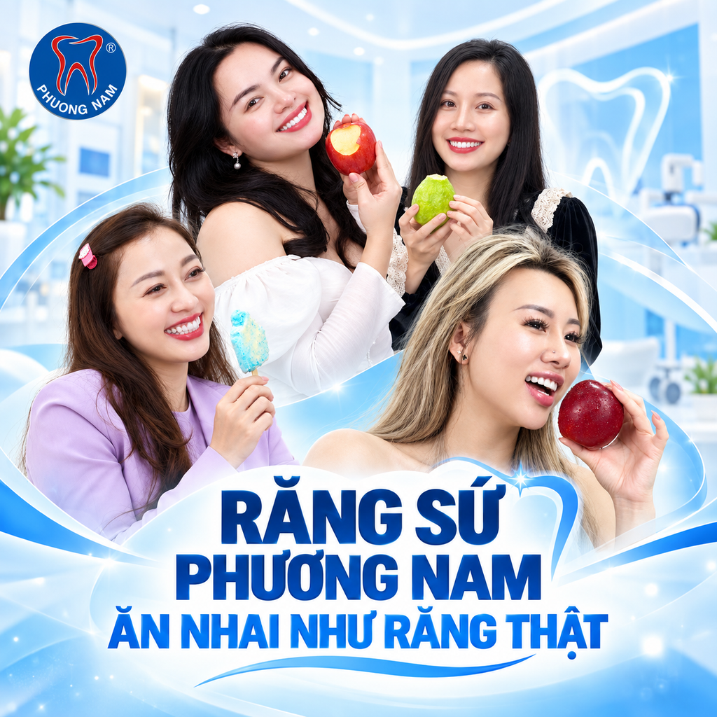 Khách hàng tại Nha khoa Phương Nam làm răng sứ ăn nhai như răng thật